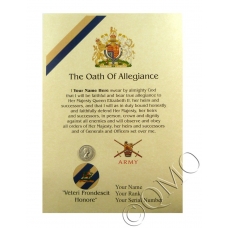 The Buffs / Royal East Kent Regiment Oath Of Allegiance Certificate